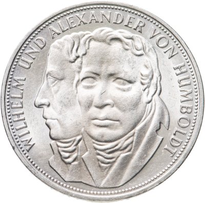 купить Германия 5 марок (deutsche mark) 1967 "200 лет со дня рождения Вильгельма и Александра фон Гумбольдтов"