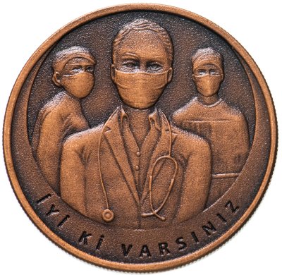 купить Турция 2½ лиры ( 2,5 лиры) 2022 "Медики в борьбе с Ковид-19" (с сертификатом)