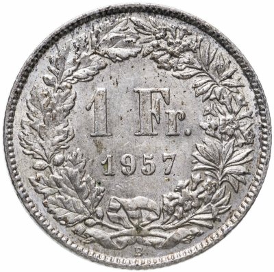купить Швейцария 1 франк (franc) 1957