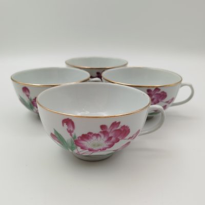 купить Набор из 4-х чашек "Камелия", фарфор, деколь, золочение, Фарфор Цзиндэчжэнь, Китай, 1970-1980 гг.