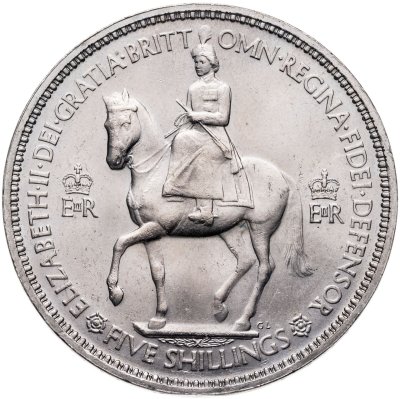 купить Великобритания 5 шиллингов 1953 "Коронация Королевы Елизаветы II" в оригинальной капсуле