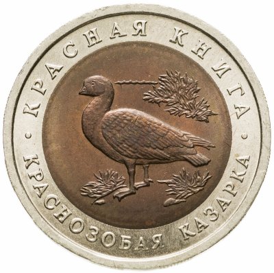 купить 10 рублей 1992 ЛМД краснозобая казарка