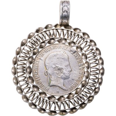 купить Кулон с монетой Австрия 20 крейцеров (kreuzer) 1840