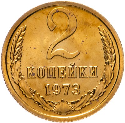 купить 2 копейки 1973 штемпельный блеск