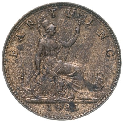 купить Великобритания 1 фартинг (farthing) 1881