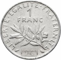 купить Франция 1 франк (franc) 1960-2001 случайный год