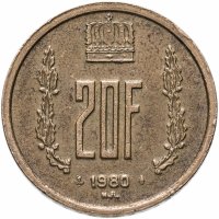 купить Люксембург 20 франков (francs) 1980-1983
