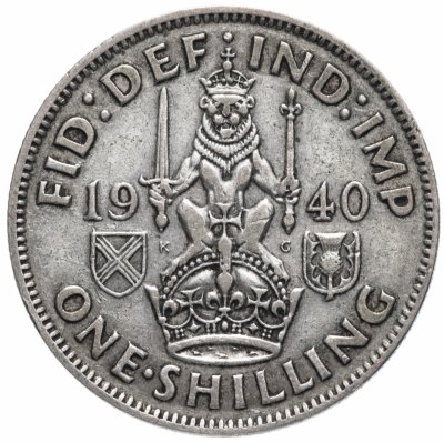 купить Великобритания 1 шиллинг (shilling) 1940 Шотландский шиллинг - лев, сидящий на короне