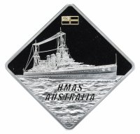 Купить Палау 10 долларов 2011 "Корабль HMAS Australia", в футляре с сертификатом