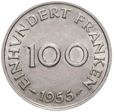 купить Саар 100 франков (francs) 1955
