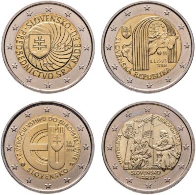 купить Словакия набор 2 евро 2014-2018 (4 монеты)