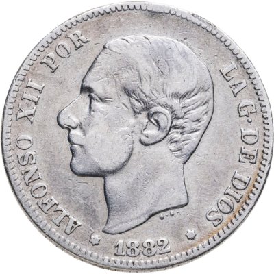 купить Испания 2 песеты (pesetas) 1882