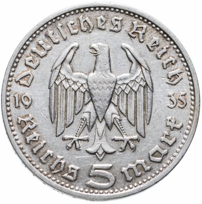 купить Германия Третий рейх 5 рейхсмарок (reichsmark) 1935 Гинденбург