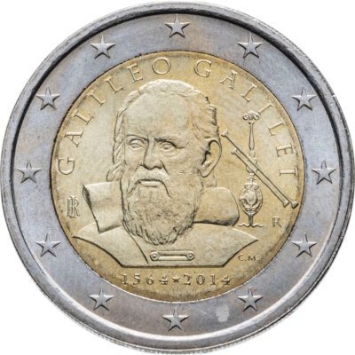 купить Италия 2 евро (euro) 2014 "450 лет со дня рождения Галилео Галилея"