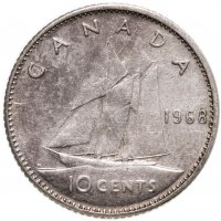 купить Канада 10 центов (cents) 1968