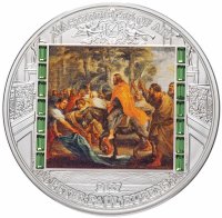 Купить Острова Кука 20 долларов 2017 "Шедевры Искусства - Питер Пауль Рубенс - Въезд Христа в Иерусалим", в подарочном футляре с рамкой и сертификатом