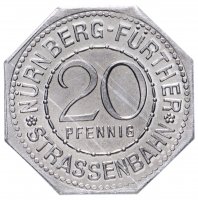купить Германия, Нюрнберг 20 пфеннигов 1921 "Нюрнбергская Мадонна" (трамвайный жетон)