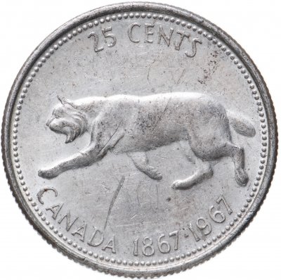 купить Канада 25 центов (квотер, cents) 1967 "100 лет Конфедерации Канада"