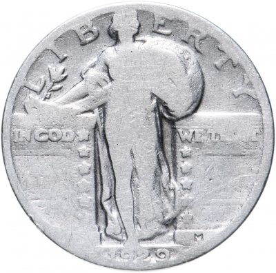 купить США 25 центов (квотер, 1/4 доллара, quarter dollar) 1929 Standing Liberty Quarter Без отметки монетного двора