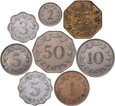 купить Мальта набор монет для обращения 1972-1977 (8 шт.)