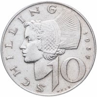 купить Австрия 10 шиллингов (shillings) 1957