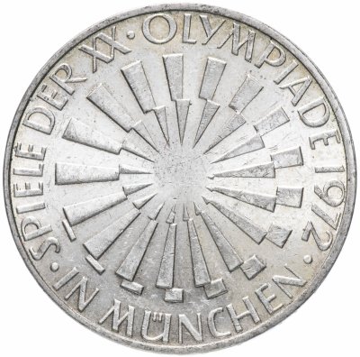купить Германия 10 марок 1972 G "XX летние Олимпийские Игры, Мюнхен 1972 - Эмблема "In München""