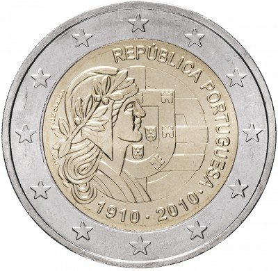 купить Португалия 2 евро 2010 "100 лет Португальской Республике"