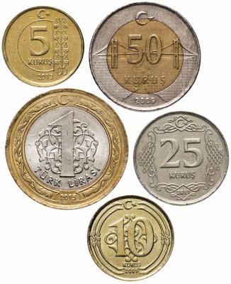 купить Турция набор монет 2009-2018 (5 штук)