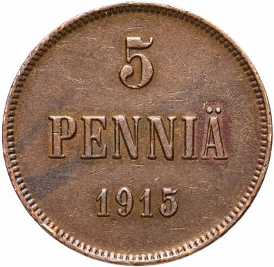 купить 5 пенни 1915, монета для Финляндии