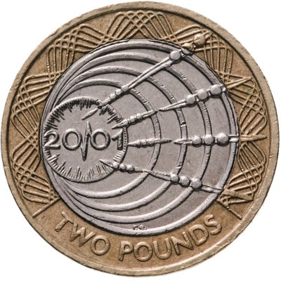 купить Великобритания 2 фунта (pounds) 2001 "Столетие трансатлантическому радио"