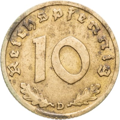 купить Германия (Третий рейх) 10 рейхспфеннигов (reichspfennig) 1939 D