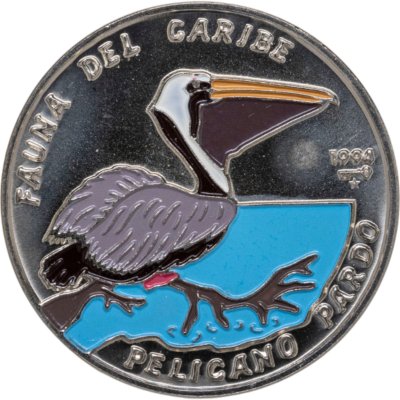 купить Куба 1 песо (peso) 1994 "Карибская фауна - Американский бурый пеликан"