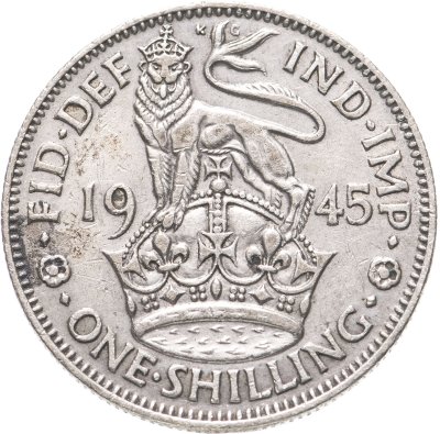 купить Великобритания 1 шиллинг (shilling) 1945 Английский шиллинг - лев, стоящий на короне