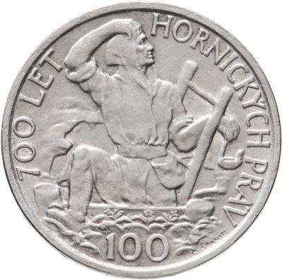 купить Чехословакия 100 крон (korun) 1949 700 лет Праву добычи серебра в Йиглаве