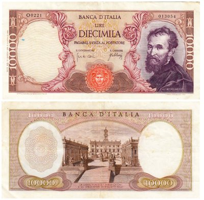 купить Италия 10000 лир 1966 (Pick 97c)