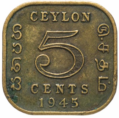 купить Цейлон 5 центов (cents) 1945