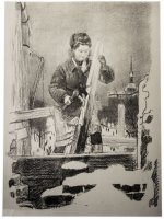 Купить Литография "Строительство дома", бумага, печать, художник А.Ф.Пахомов, СССР, 1965 г.