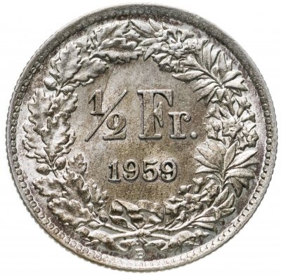 купить Швейцария 1/2 франка (franc) 1959