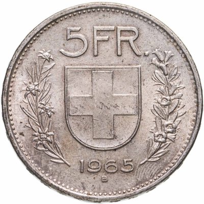 купить Швейцария 5 франков (francs) 1965