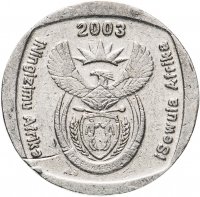 купить ЮАР 2 ранда (рэнда, rand) 2003 надпись "iSewula Afrika - iNingizimu Afrika"