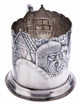 купить Подстаканник "Богатырская застава", мельхиор, артель "Ленэмальер", СССР, 1946-1950 гг.