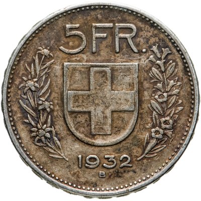 купить Швейцария 5 франков (francs) 1932