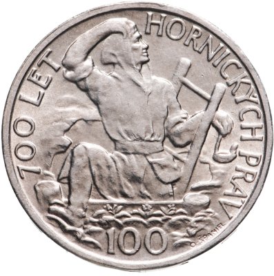 купить Чехословакия 100 крон (korun) 1949 "700 лет Праву добычи серебра в Йиглаве"