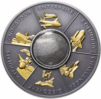 Купить Острова Кука 5 долларов 2016 "Космический Шатлы", в футляре с сертификатом
