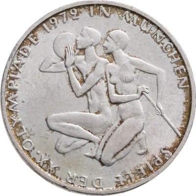 купить Германия 10 марок (mark) 1972 D XX летние Олимпийские Игры, Мюнхен 1972 - Спортсмены знак монетного двора: "D" - Мюнхен