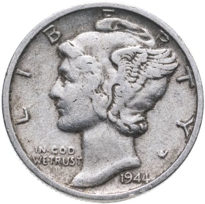 купить США 10 центов (дайм, one dime) "S" 1944 Mercury Dime (дайм «Меркурий»)