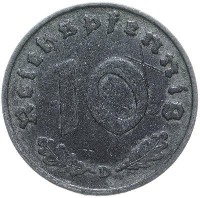 купить Германия, Третий рейх 10 рейхспфеннигов (reichspfennig) 1940, знак монетного двора: "D" - Мюнхен