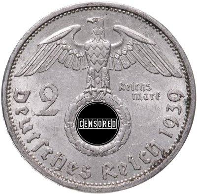 купить Германия (Третий Рейх) 2 рейхсмарки 1939 двор "А" - Берлин