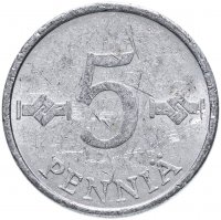 купить Финляндия 5 пенни (pennia) 1977-1990, случайная дата