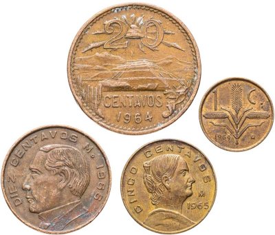 купить Мексика набор монет 1964-1966 (4 штуки)